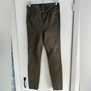 Liverpool “The High Rise Skinny” olive green luxe coated jeans, Size 4/27